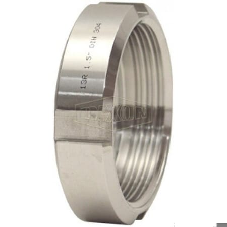 Dixon DIN Round Nut, Fitting/Connector Type: Nut, DN25 Nominal Size, 304 SS, Domestic 13R-G100DIN